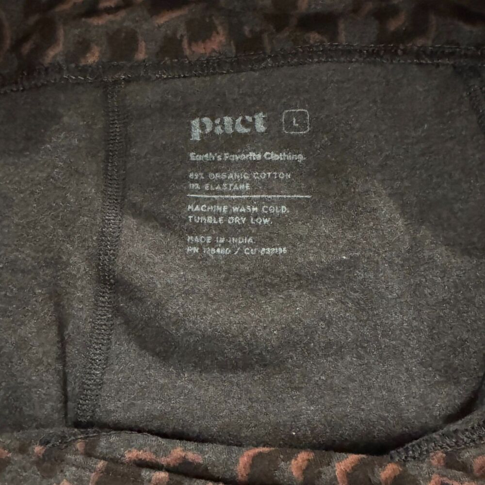 Pact Organic Cotton Leopard Print Pocket Leggings Women's Large High Rise Yoga - Picture 6 of 6